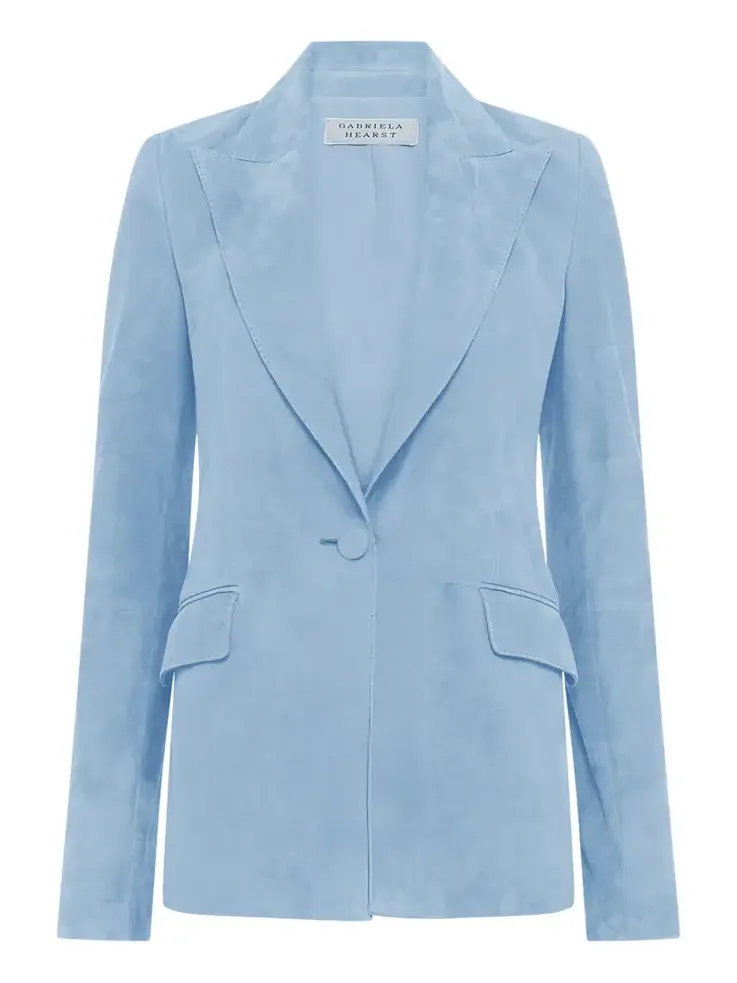 Leiva Blazer in Light Blue Suede