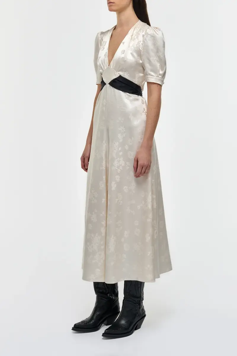 Gabriela Hearst Larkin Maxi Dress in Ivory & Black Embroidered Silk | Thumbnail 4 Gabriela Hearst Larkin Maxi Dress in Ivory & Black Embroidered Silk | Thumbnail 4