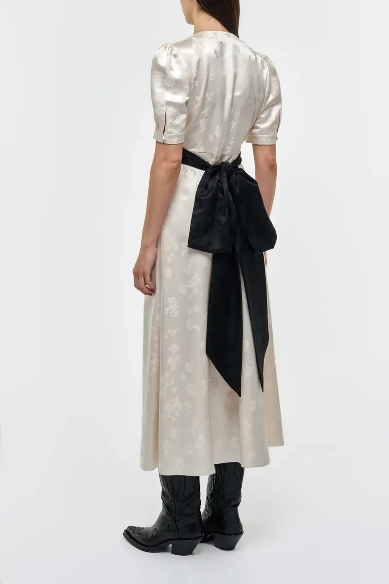 Gabriela Hearst Larkin Maxi Dress in Ivory & Black Embroidered Silk | Thumbnail 5 Gabriela Hearst Larkin Maxi Dress in Ivory & Black Embroidered Silk | Thumbnail 5