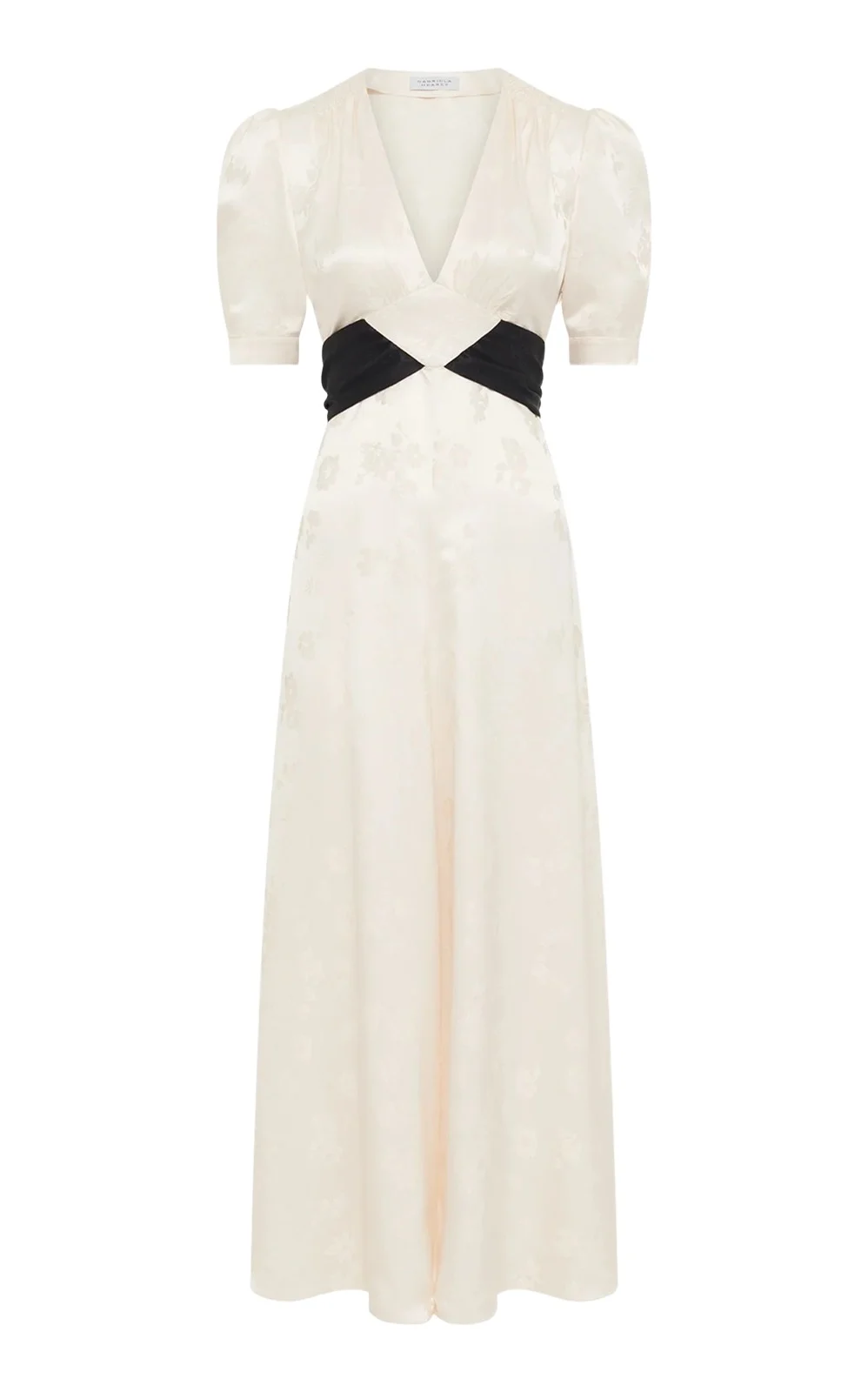 Gabriela Hearst Larkin Maxi Dress in Ivory & Black Embroidered Silk