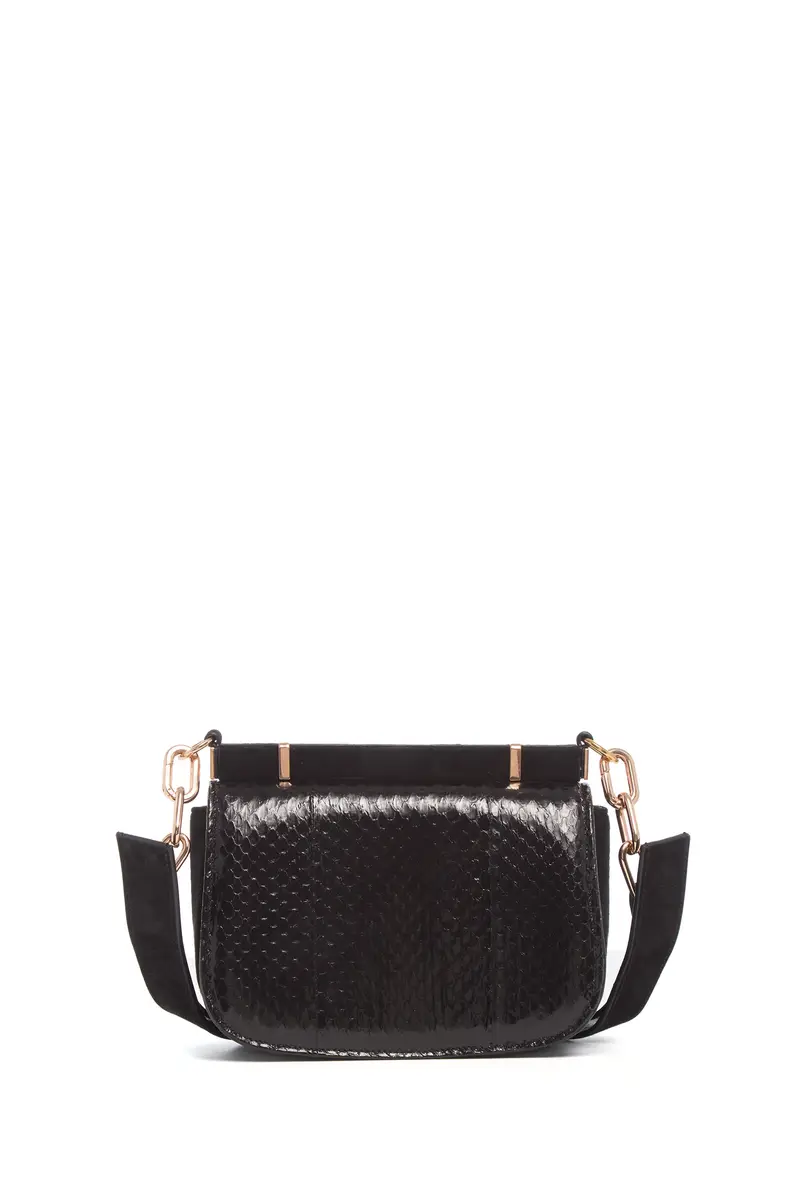 Gabriela Hearst Small Dern Crossbody Bag in Black Snakeskin & Suede | Thumbnail 4 Gabriela Hearst Small Dern Crossbody Bag in Black Snakeskin & Suede | Thumbnail 4
