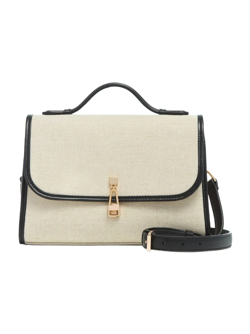 Gabriela Hearst Medium Leonora Flap Bag in Beige Linen