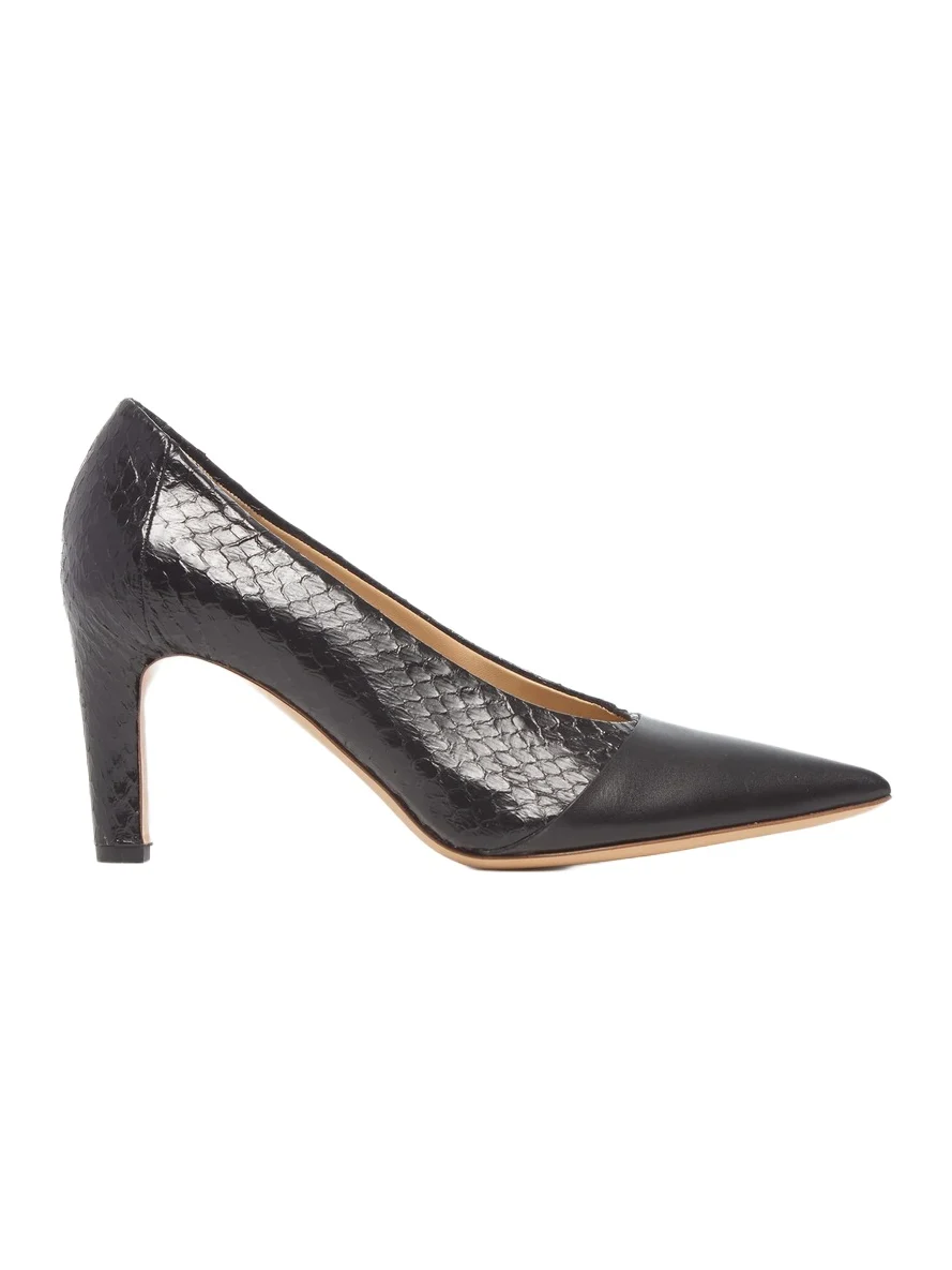 Gabriela Hearst Empress High Heel Stiletto Pump in Black Snakeskin & Leather