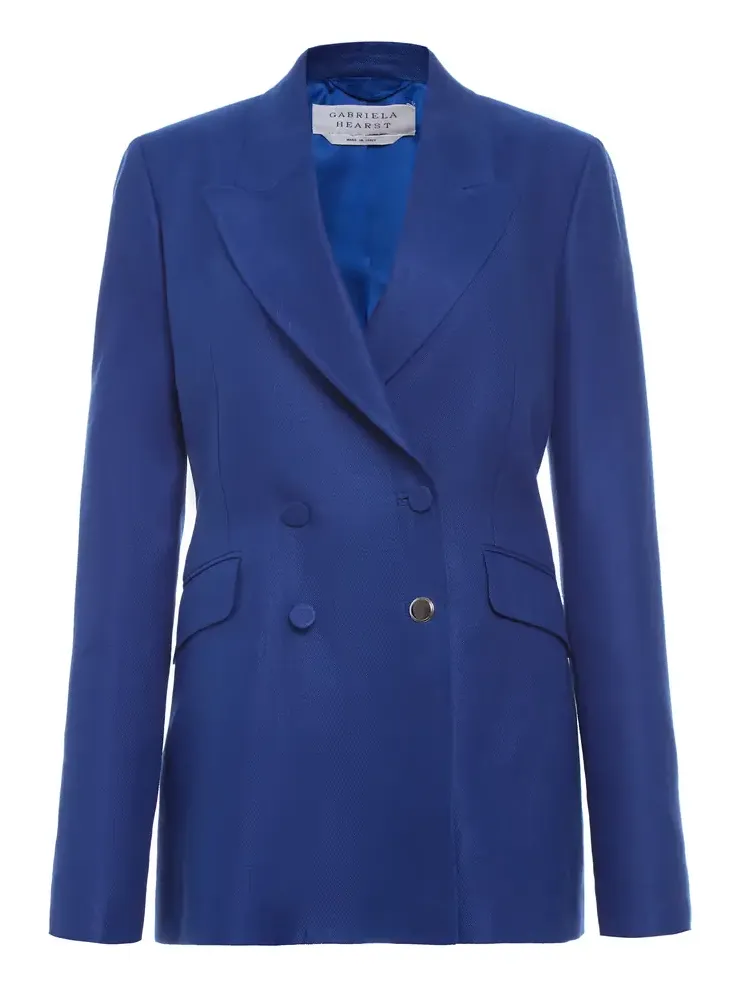 Angela Blazer in Cobalt Linen Twill Angela Blazer in Cobalt Linen Twill