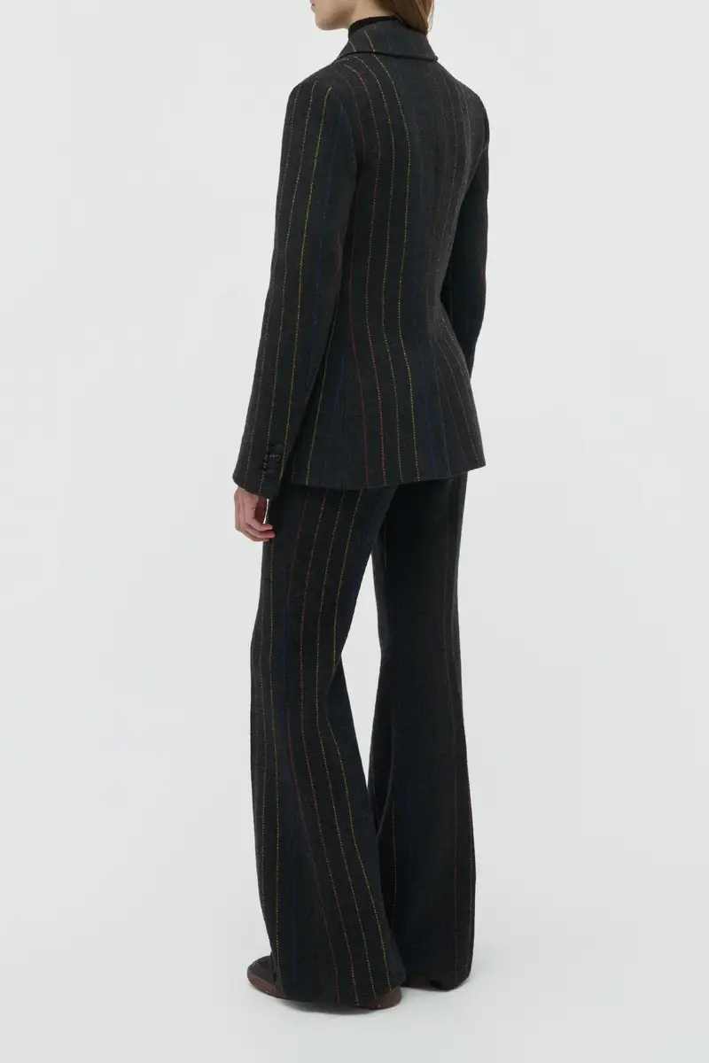 Gabriela Hearst Leiva Blazer in Charcoal Multi Pinstripe Wool Cashmere | Thumbnail 4 Gabriela Hearst Leiva Blazer in Charcoal Multi Pinstripe Wool Cashmere | Thumbnail 4
