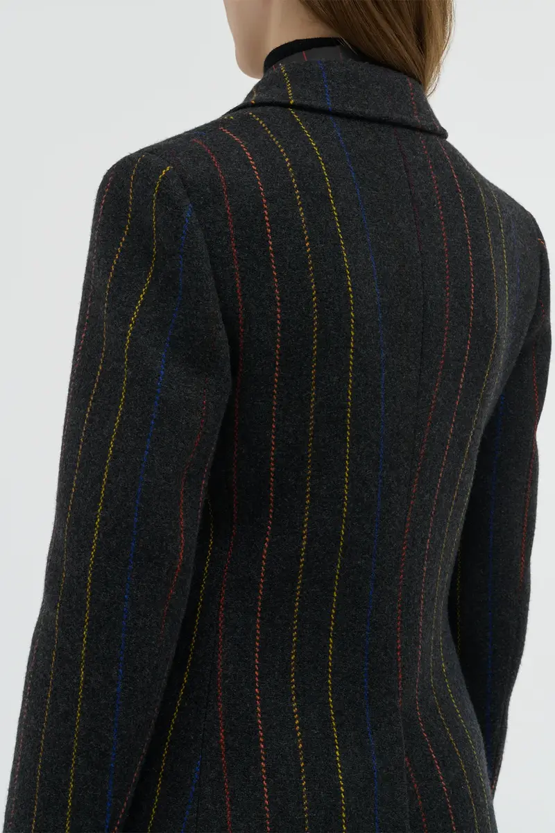 Gabriela Hearst Leiva Blazer in Charcoal Multi Pinstripe Wool Cashmere | Thumbnail 7 Gabriela Hearst Leiva Blazer in Charcoal Multi Pinstripe Wool Cashmere | Thumbnail 7