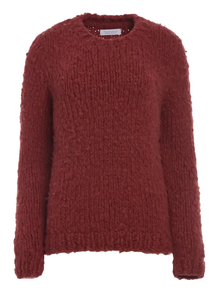 Gabriela Hearst Lawrence Knit Sweater in Burnt Sienna Welfat Cashmere