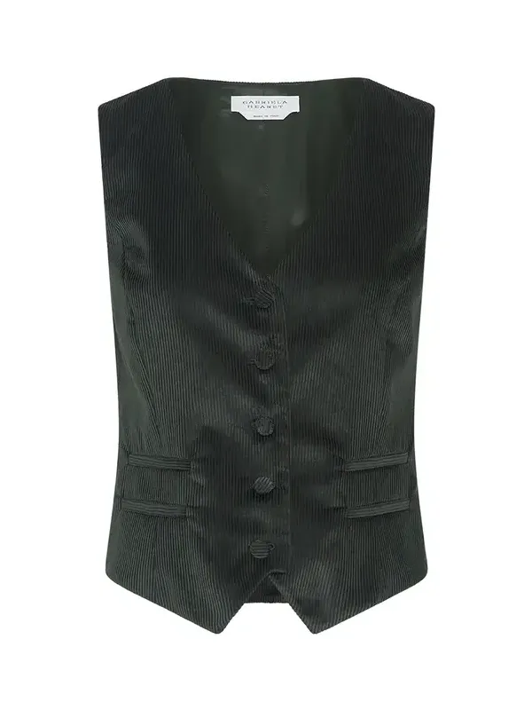 Coleridge Vest in English Green Sea Island Cotton Corduroy
