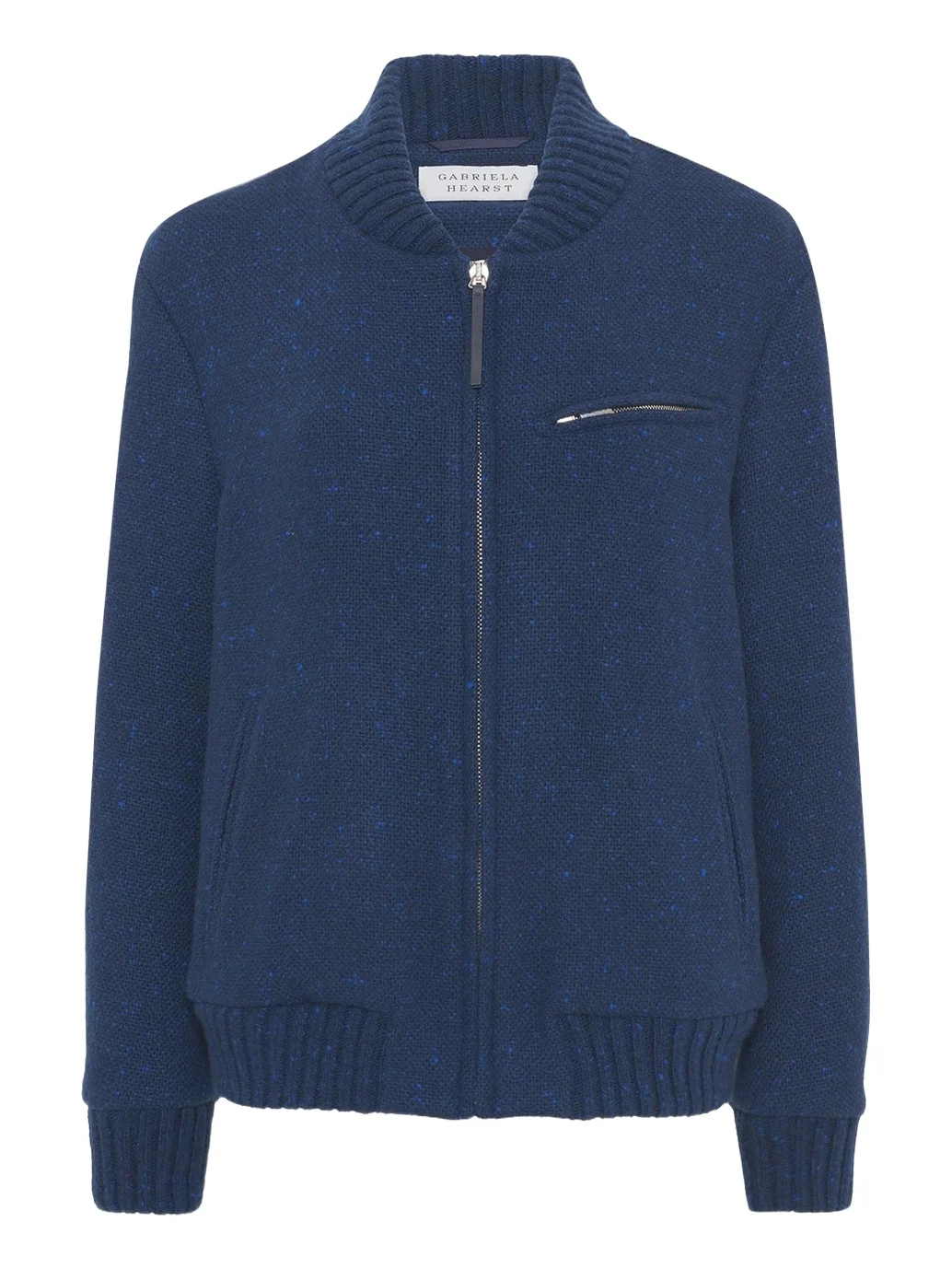 Winslow Bomber in Electric Navy Speckled Cashmere Winslow Bomber in Electric Navy Speckled Cashmere