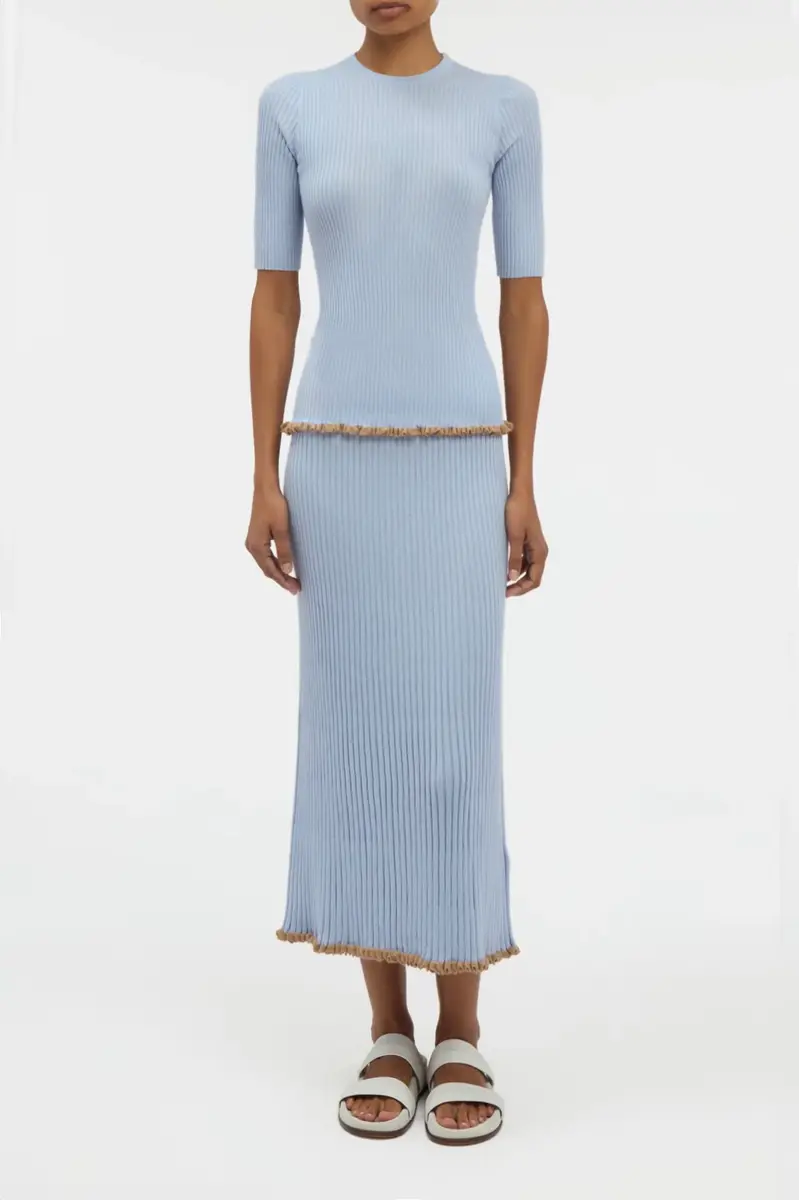 Gabriela Hearst Mireya Knit Top in Halogen Blue Cashmere Silk | Thumbnail 2 Gabriela Hearst Mireya Knit Top in Halogen Blue Cashmere Silk | Thumbnail 2