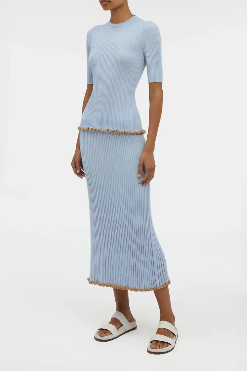 Gabriela Hearst Mireya Knit Top in Halogen Blue Cashmere Silk | Thumbnail 3 Gabriela Hearst Mireya Knit Top in Halogen Blue Cashmere Silk | Thumbnail 3