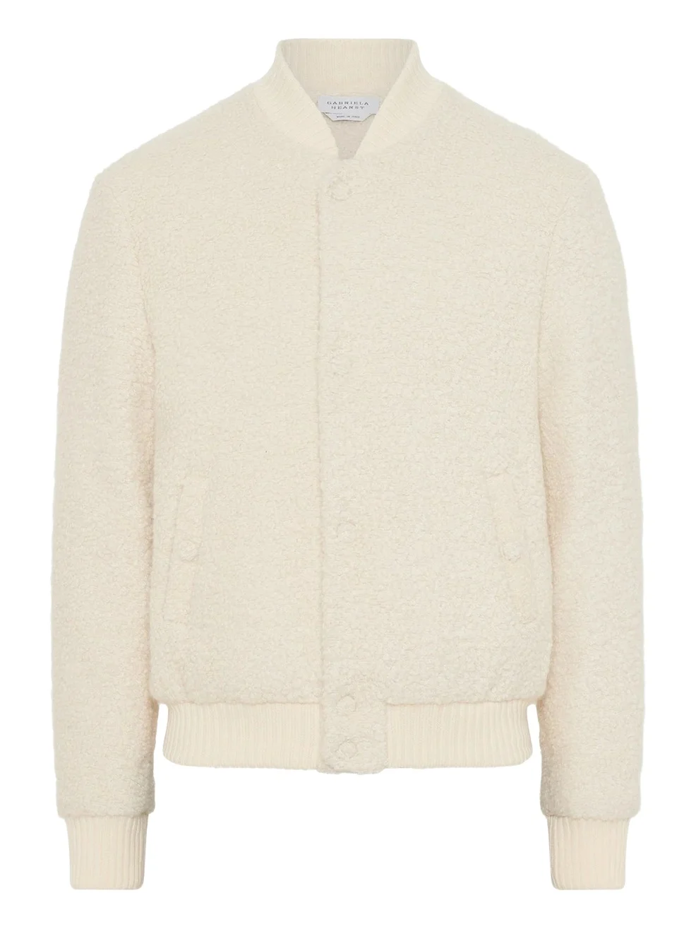 Brandon Bomber in Ivory Recycled Cashmere Boucle Brandon Bomber in Ivory Recycled Cashmere Boucle