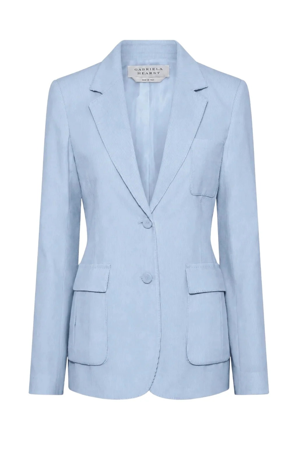 Gabriela Hearst Louisa Blazer in Light Blue Sea Island Cotton Corduroy