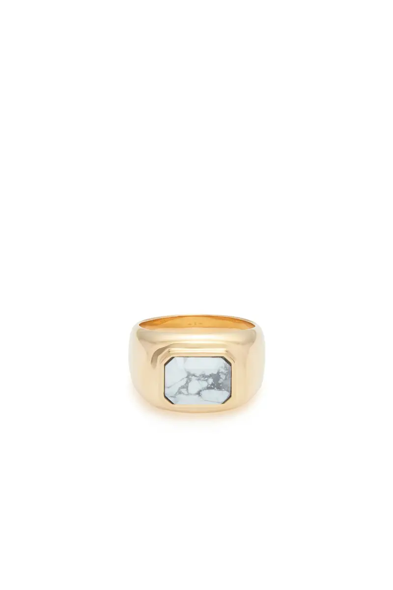 Gabriela Hearst Large Ring in 18K Yellow Gold & Howlite Stone | Thumbnail 3