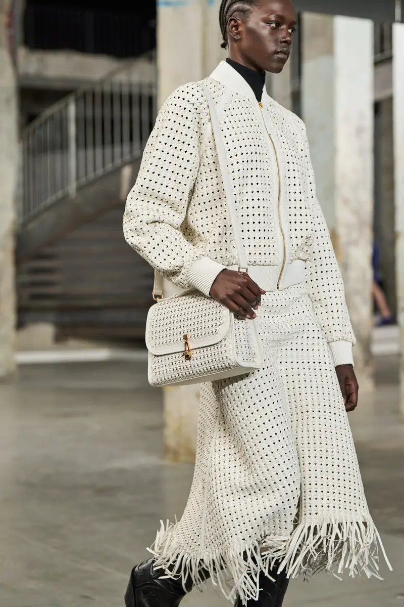 Gabriela Hearst Odin Bomber Jacket in White Woven Leather | Thumbnail 3 Gabriela Hearst Odin Bomber Jacket in White Woven Leather | Thumbnail 3