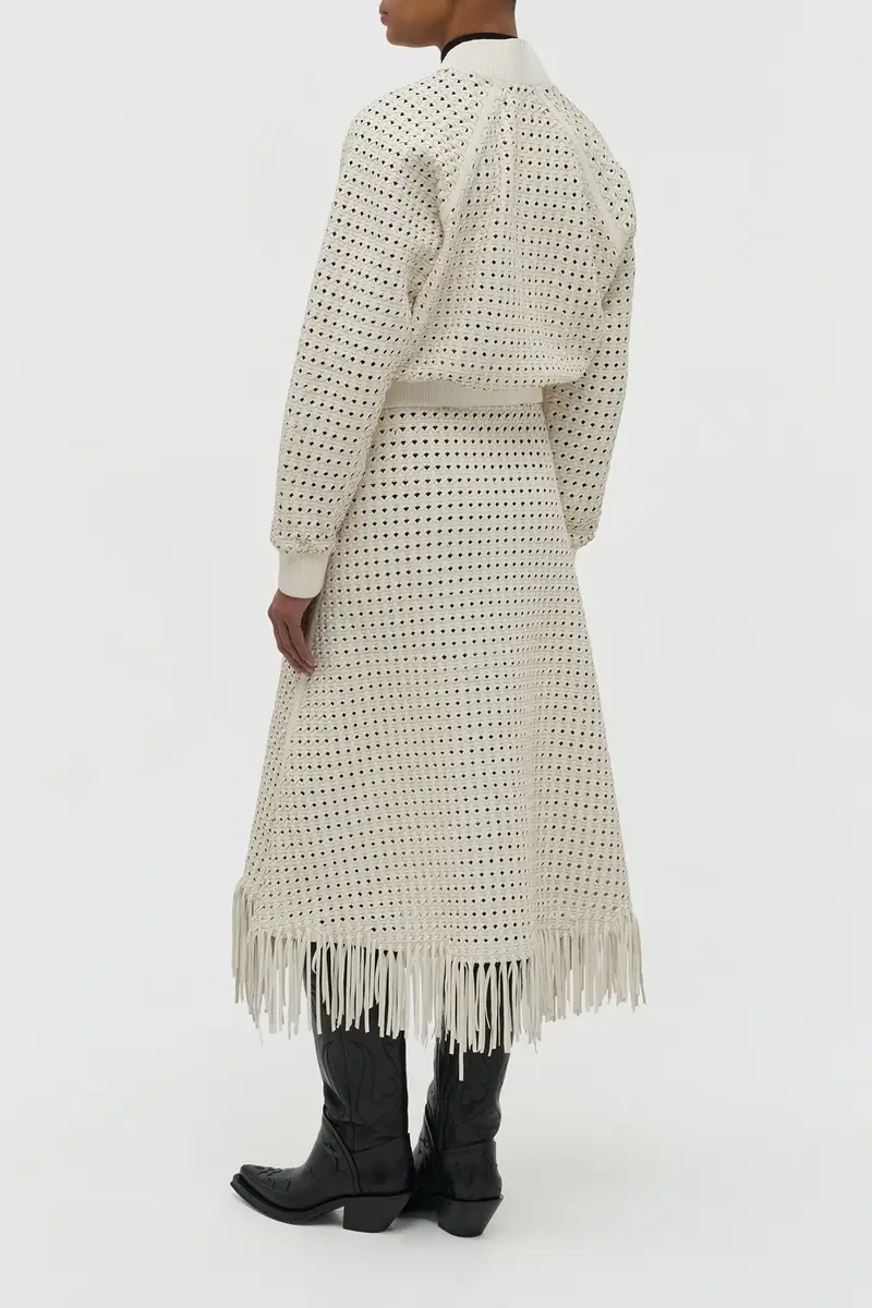 Gabriela Hearst Odin Bomber Jacket in White Woven Leather | Thumbnail 6 Gabriela Hearst Odin Bomber Jacket in White Woven Leather | Thumbnail 6