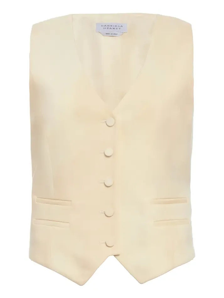 Coleridge Vest in Ivory Virgin Wool