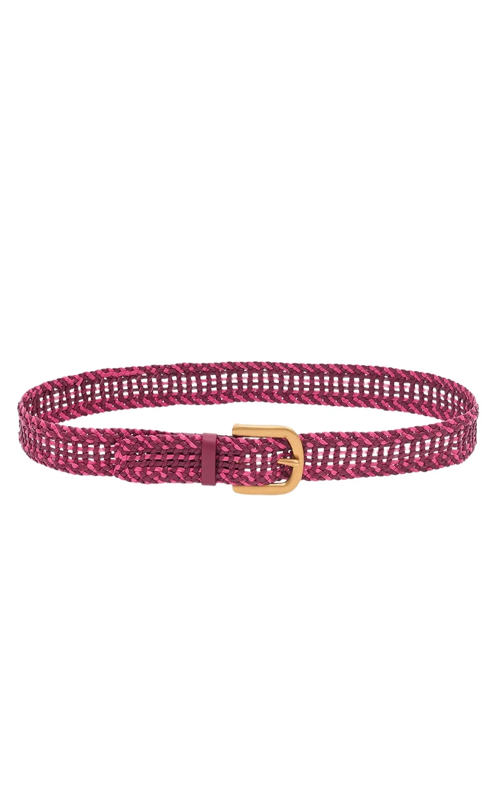Gabriela Hearst Sam Braided Belt in Fuchsia Multi Leather