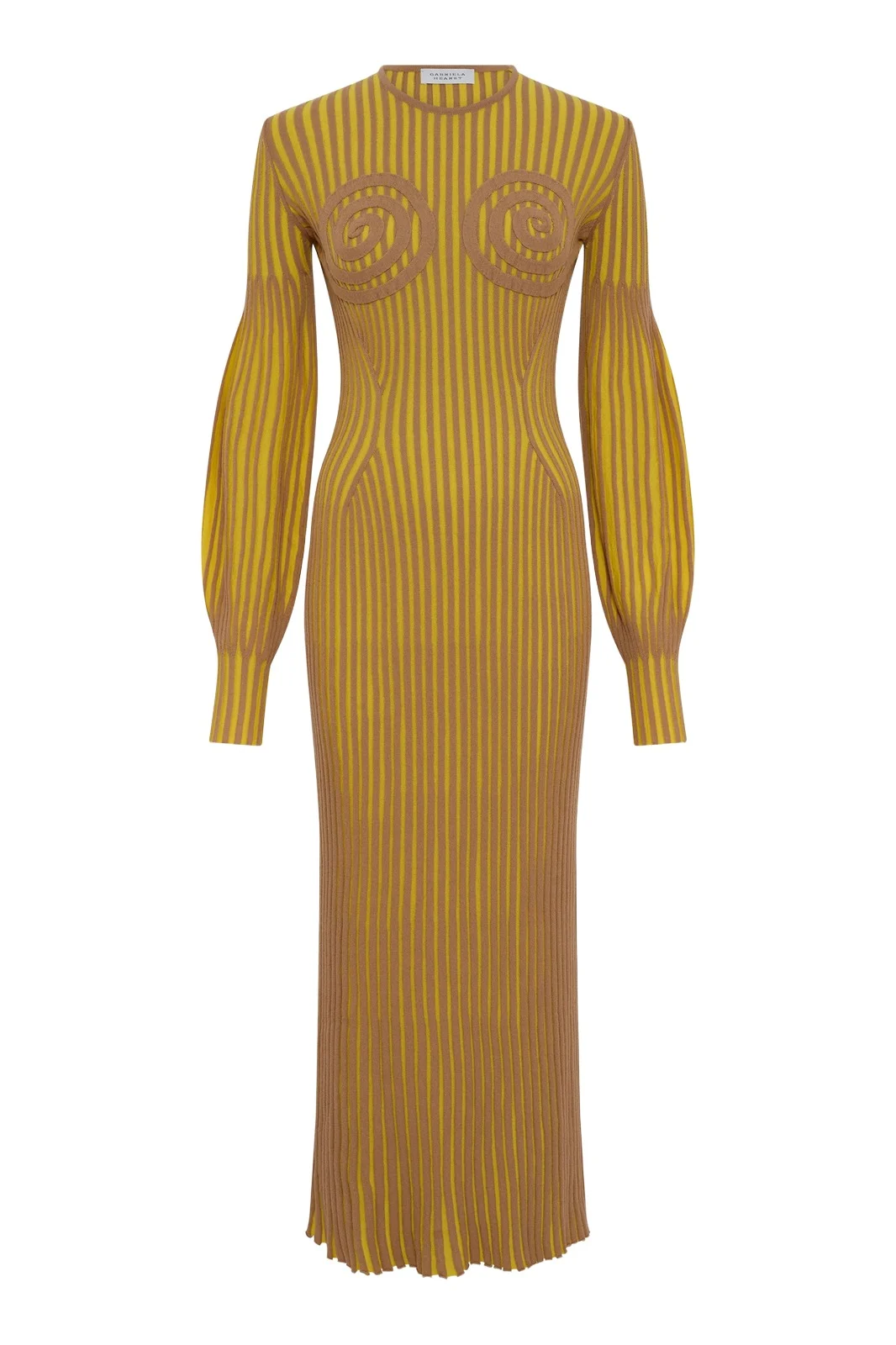 Karina Knit Maxi Dress in Citrine & Camel Merino Wool Karina Knit Maxi Dress in Citrine & Camel Merino Wool