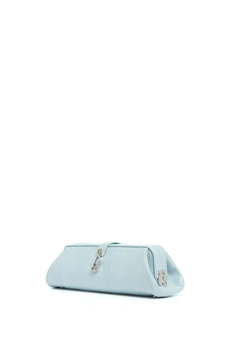 Gabriela Hearst Paola Clutch in Light Blue Snakeskin | Thumbnail 4