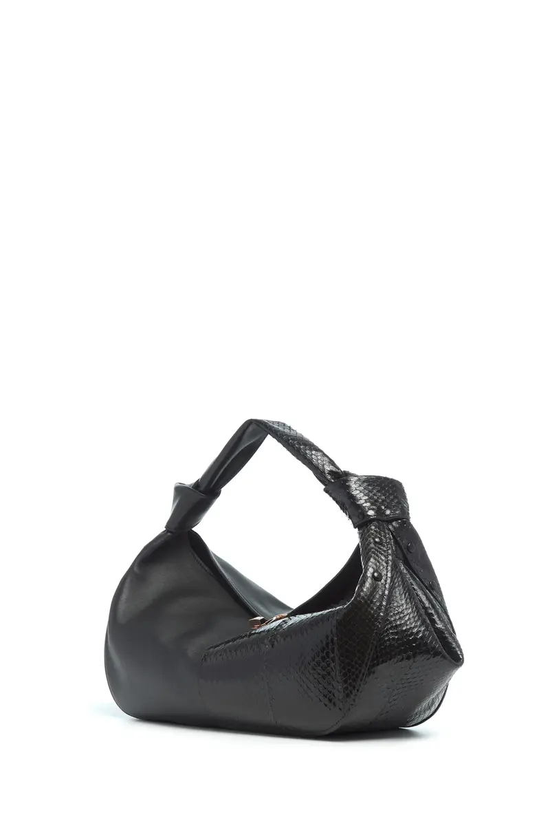 Gabriela Hearst Small Antonia Bag in Black Nappa Leather & Snakeskin | Thumbnail 3 Gabriela Hearst Small Antonia Bag in Black Nappa Leather & Snakeskin | Thumbnail 3
