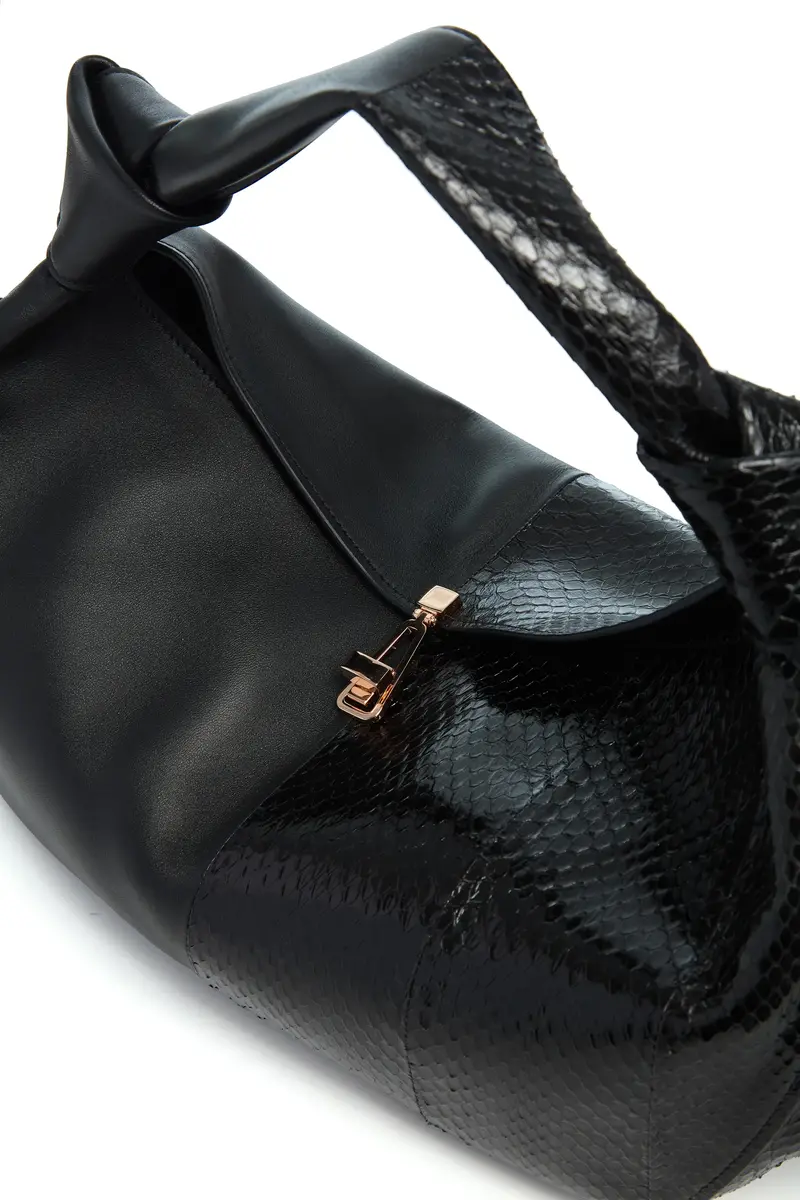 Gabriela Hearst Small Antonia Bag in Black Nappa Leather & Snakeskin | Thumbnail 4 Gabriela Hearst Small Antonia Bag in Black Nappa Leather & Snakeskin | Thumbnail 4