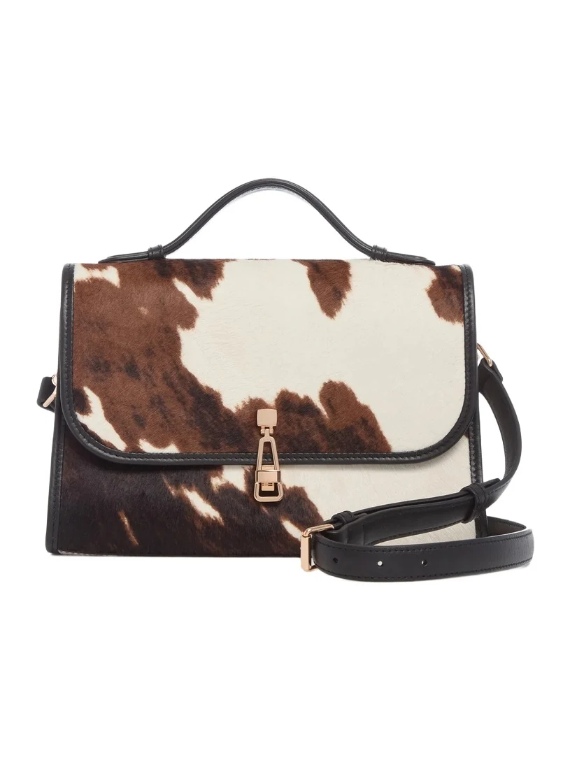 Medium Leonora Flap Bag in Ivory Cognac Multi Pony Hair Medium Leonora Flap Bag in Ivory Cognac Multi Pony Hair