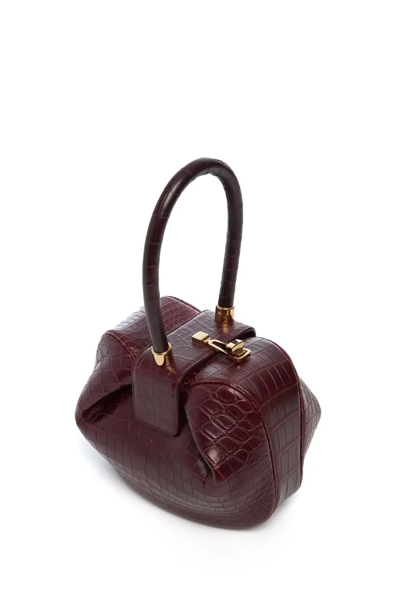 Gabriela Hearst Nina Bag in Bordeaux Crocodile Leather | Thumbnail 3