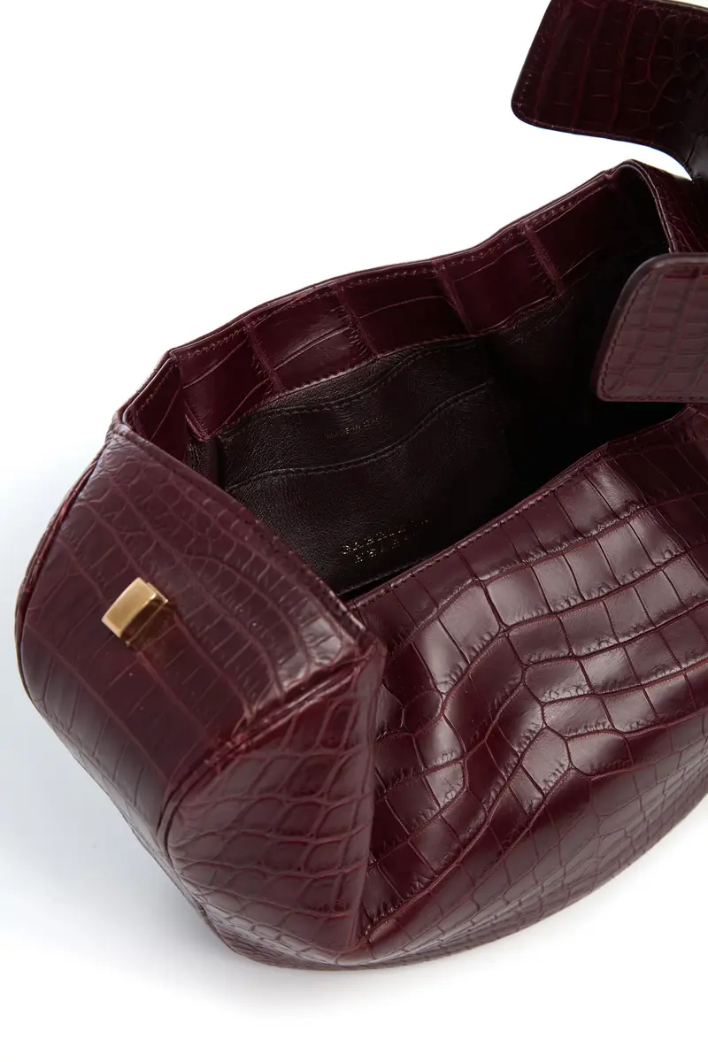 Gabriela Hearst Nina Bag in Bordeaux Crocodile Leather | Thumbnail 4