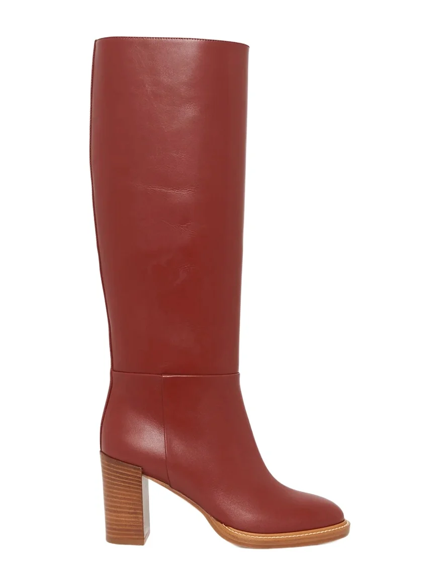 Bocca Knee-High Boot in Burnt Sienna Leather Bocca Knee-High Boot in Burnt Sienna Leather