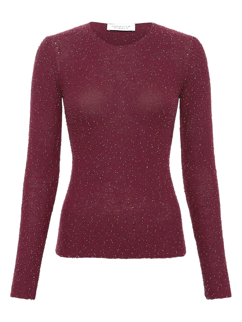 Nello Knit Sweater in Bordeaux Beaded Cashmere Silk Nello Knit Sweater in Bordeaux Beaded Cashmere Silk