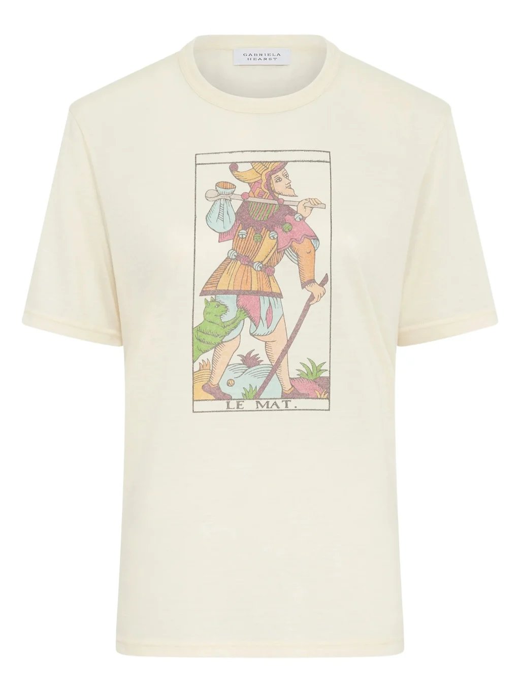 Gabriela Hearst Sayara T-Shirt In Fool Multi Printed Cashmere Jersey