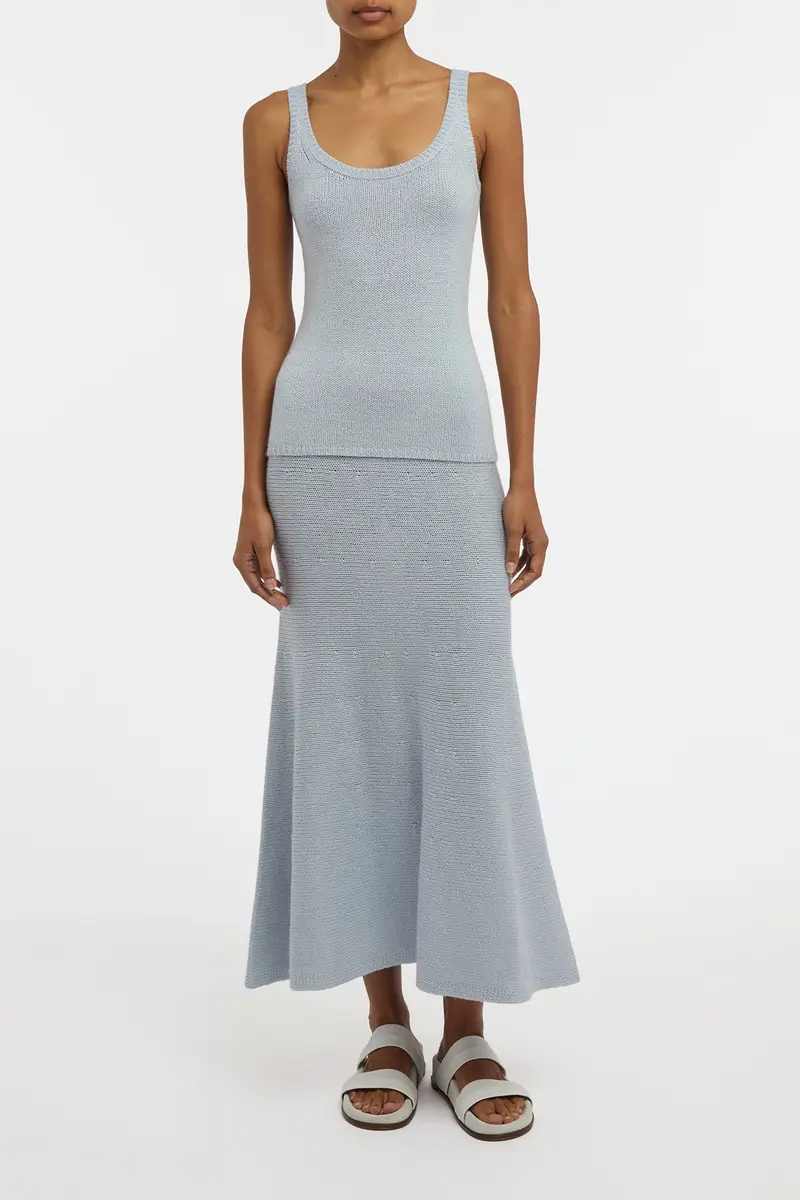 Gabriela Hearst Manni Knit Maxi Skirt in Light Blue Cashmere | Thumbnail 2 Gabriela Hearst Manni Knit Maxi Skirt in Light Blue Cashmere | Thumbnail 2