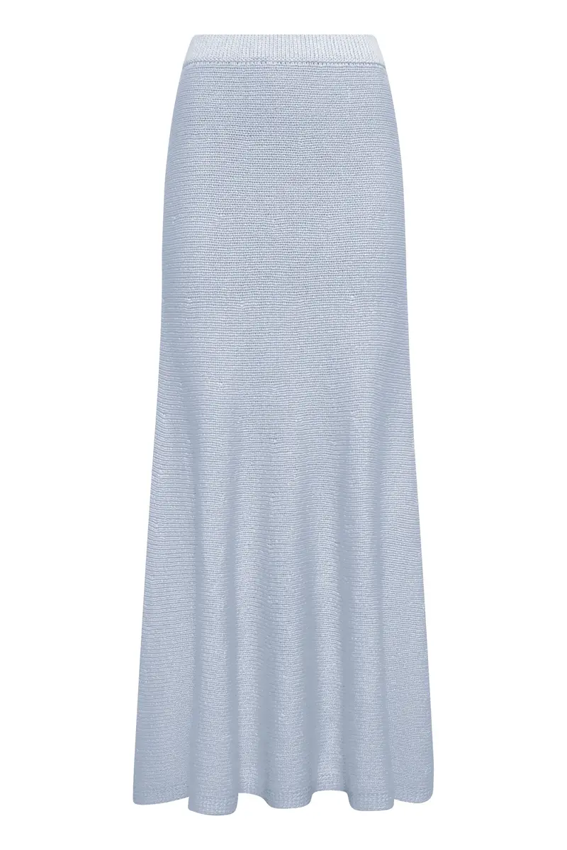Gabriela Hearst Manni Knit Maxi Skirt in Light Blue Cashmere | Image 1 Gabriela Hearst Manni Knit Maxi Skirt in Light Blue Cashmere | Image 1
