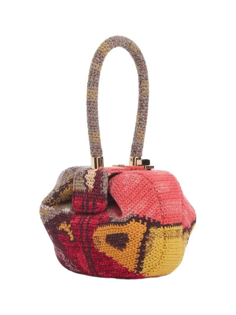 Gabriela Hearst Demi Bag in Fire Multi Crochet Cashmere