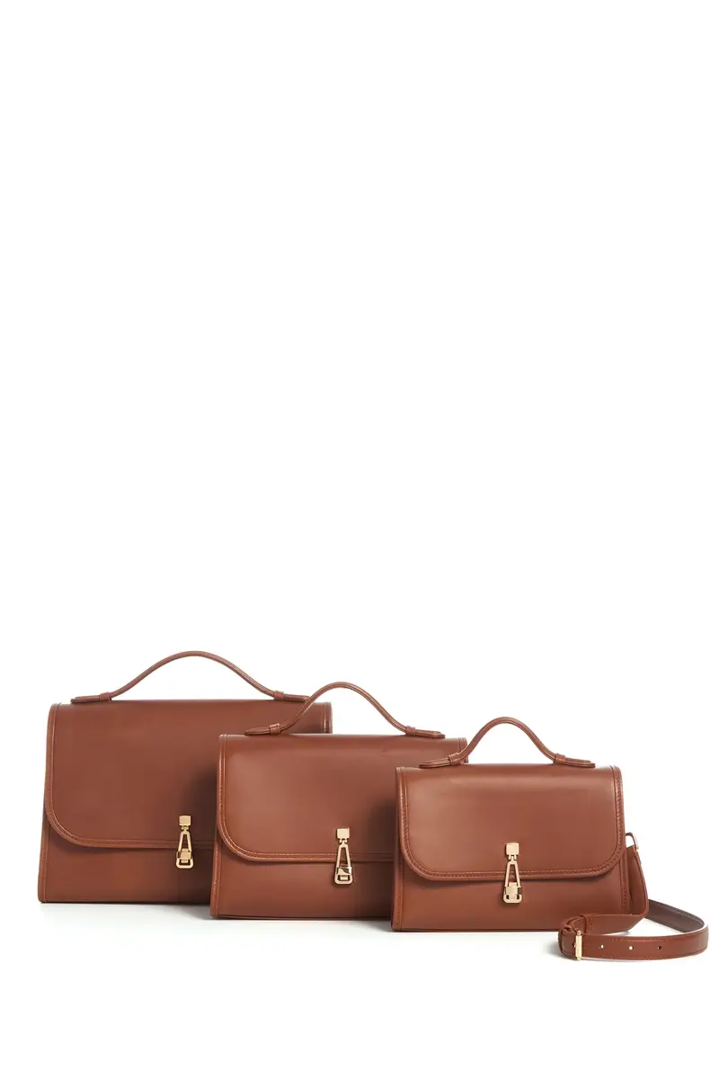 Gabriela Hearst Medium Leonora Flap Bag in Cognac Leather | Thumbnail 5 Gabriela Hearst Medium Leonora Flap Bag in Cognac Leather | Thumbnail 5