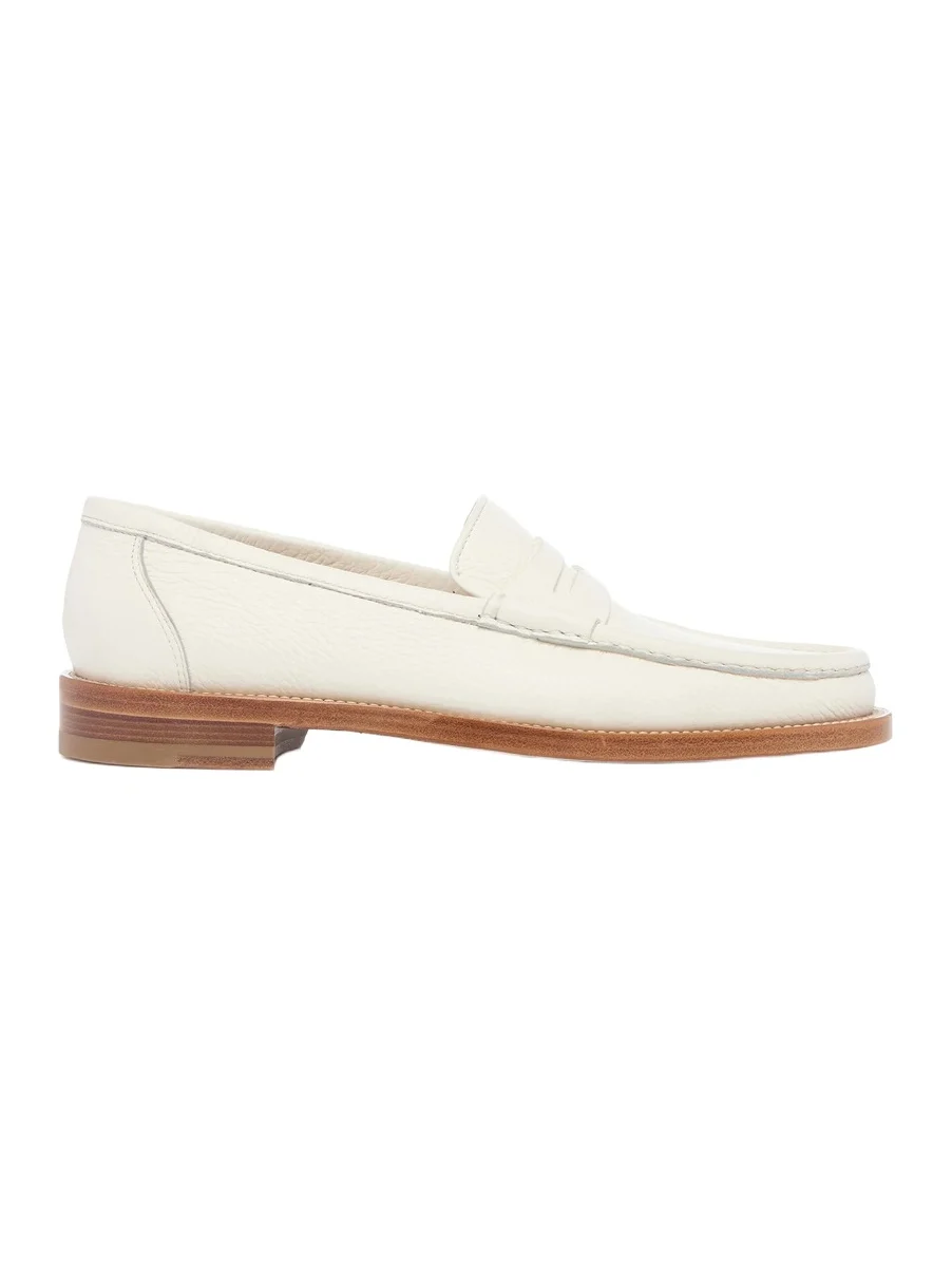 Pierre Loafer in Ivory Textured Leather