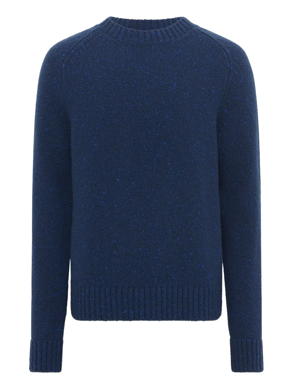 Daniel Knit Sweater in Electric Navy Speckled Aran Cashmere