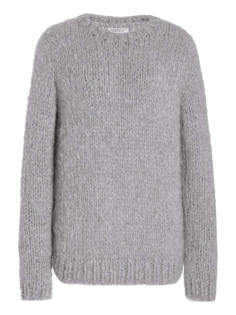Gabriela Hearst Lawrence Knit Sweater in Heather Grey Welfat Cashmere