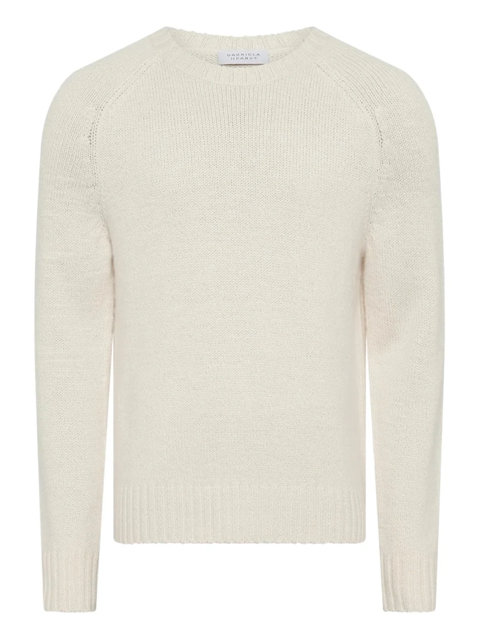 Norwich Knit Sweater in Ivory Cashmere Norwich Knit Sweater in Ivory Cashmere