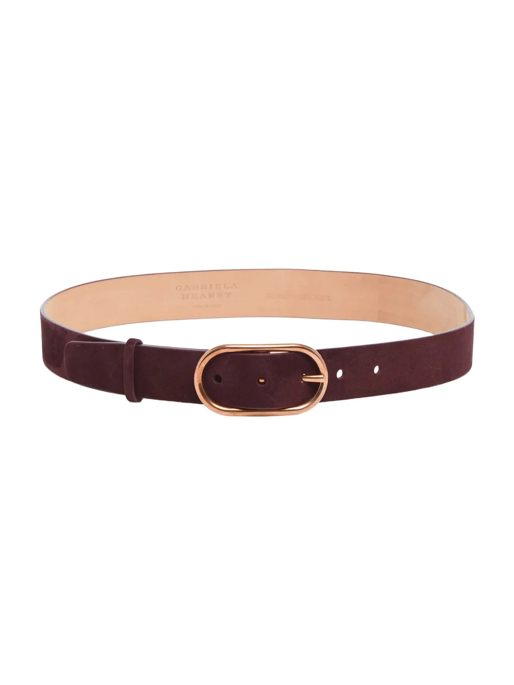 Link Buckle Belt in Bordeaux Suede Link Buckle Belt in Bordeaux Suede