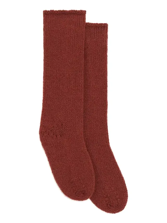 Gabriela Hearst Nikola Knit Socks in Burnt Sienna Cashmere
