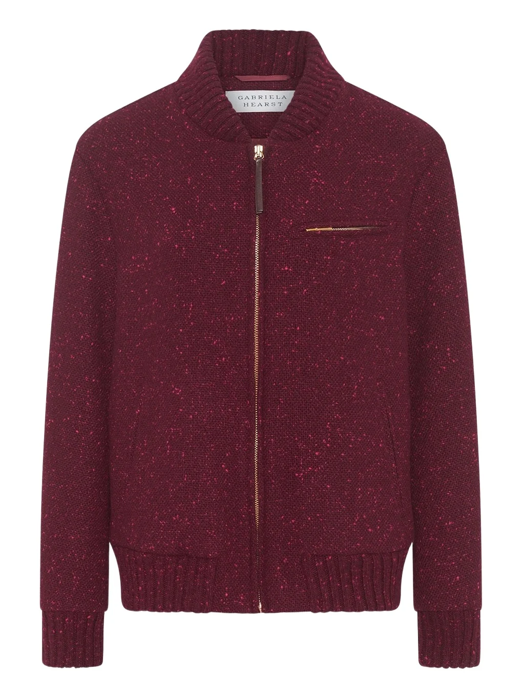 Winslow Bomber in Bordeaux Speckled Cashmere