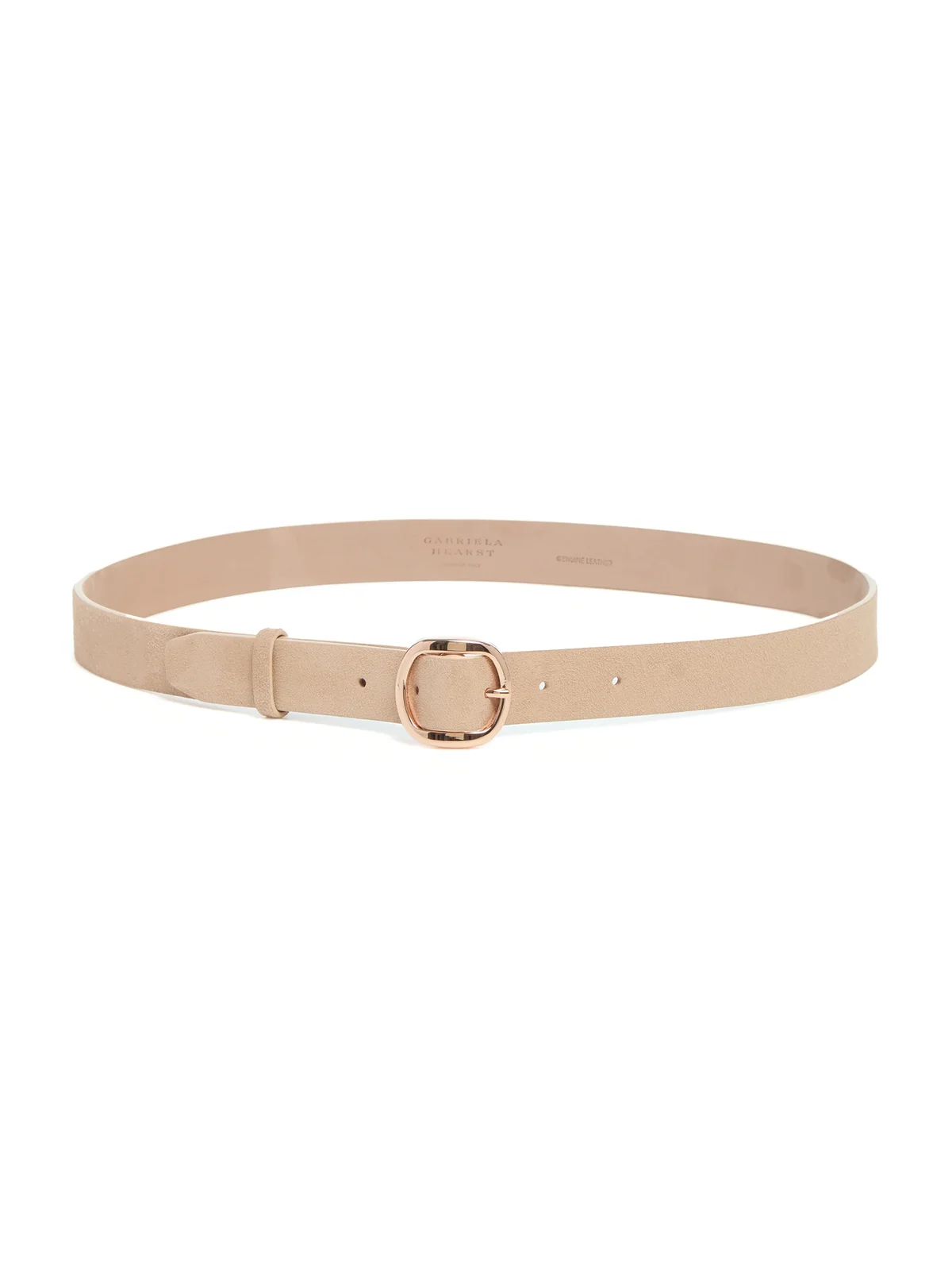 Gabriela Hearst Thin Elster Belt in Light Beige Suede