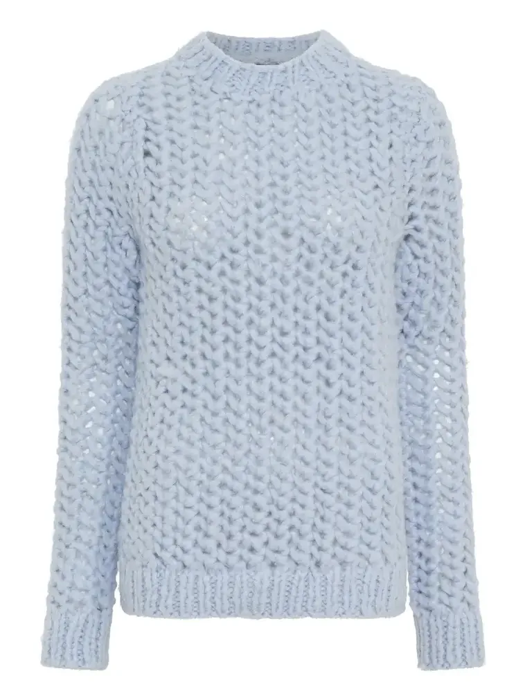 Veralune Knit Crewneck Sweater in Light Blue Welfat Cashmere