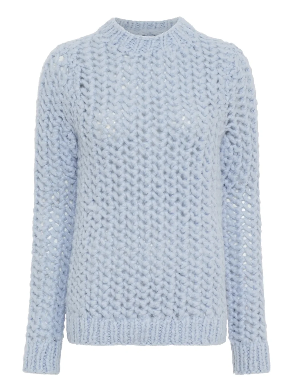 Veralune Knit Crewneck Sweater in Light Blue Welfat Cashmere Veralune Knit Crewneck Sweater in Light Blue Welfat Cashmere