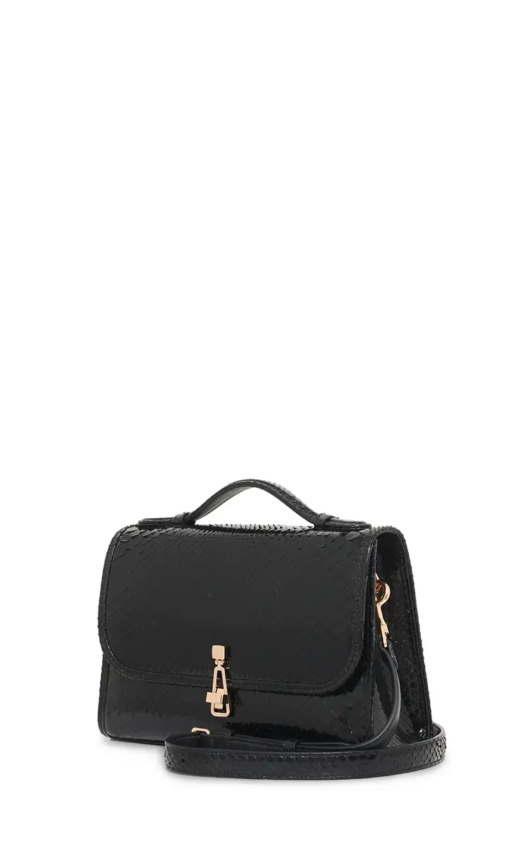 Gabriela Hearst Medium Leonora Flap Bag in Black Snakeskin | Thumbnail 4 Gabriela Hearst Medium Leonora Flap Bag in Black Snakeskin | Thumbnail 4