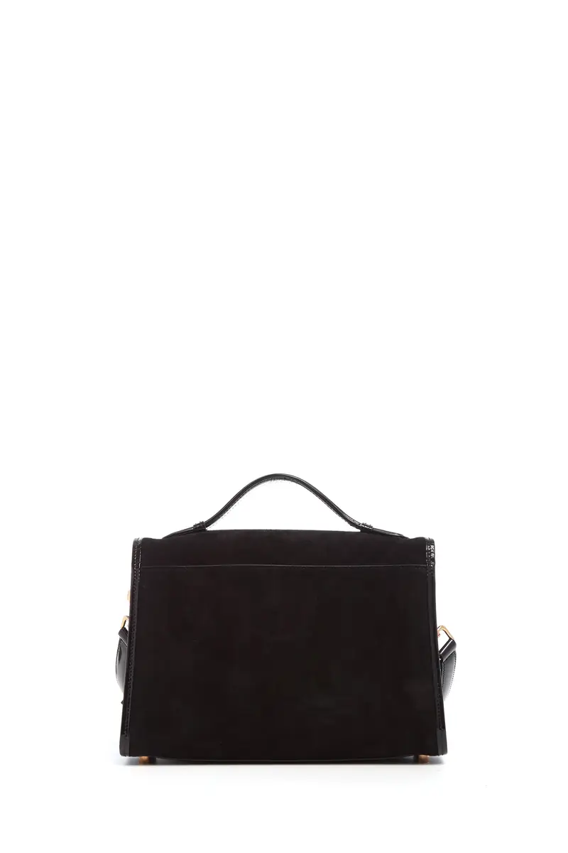 Gabriela Hearst Medium Leonora Flap Bag in Black Suede | Thumbnail 3 Gabriela Hearst Medium Leonora Flap Bag in Black Suede | Thumbnail 3