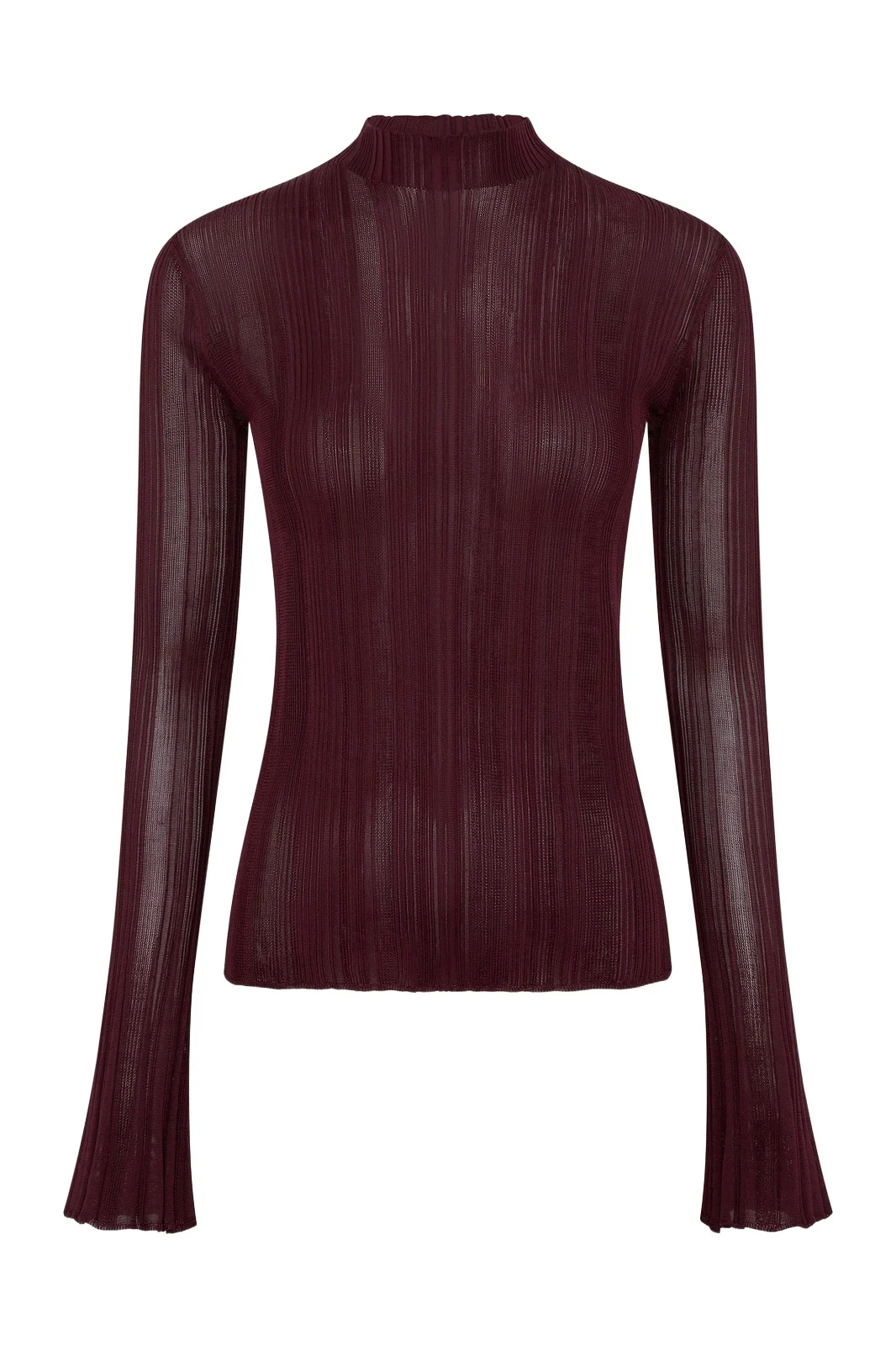 Gabriela Hearst Aveda Knit Mockneck Sweater in Bordeaux Silk