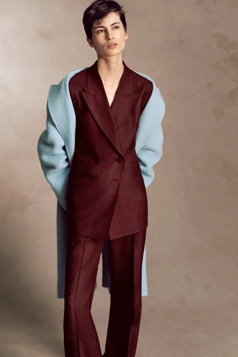 Gabriela Hearst Angela Blazer in Bordeaux Wool Silk | Thumbnail 2